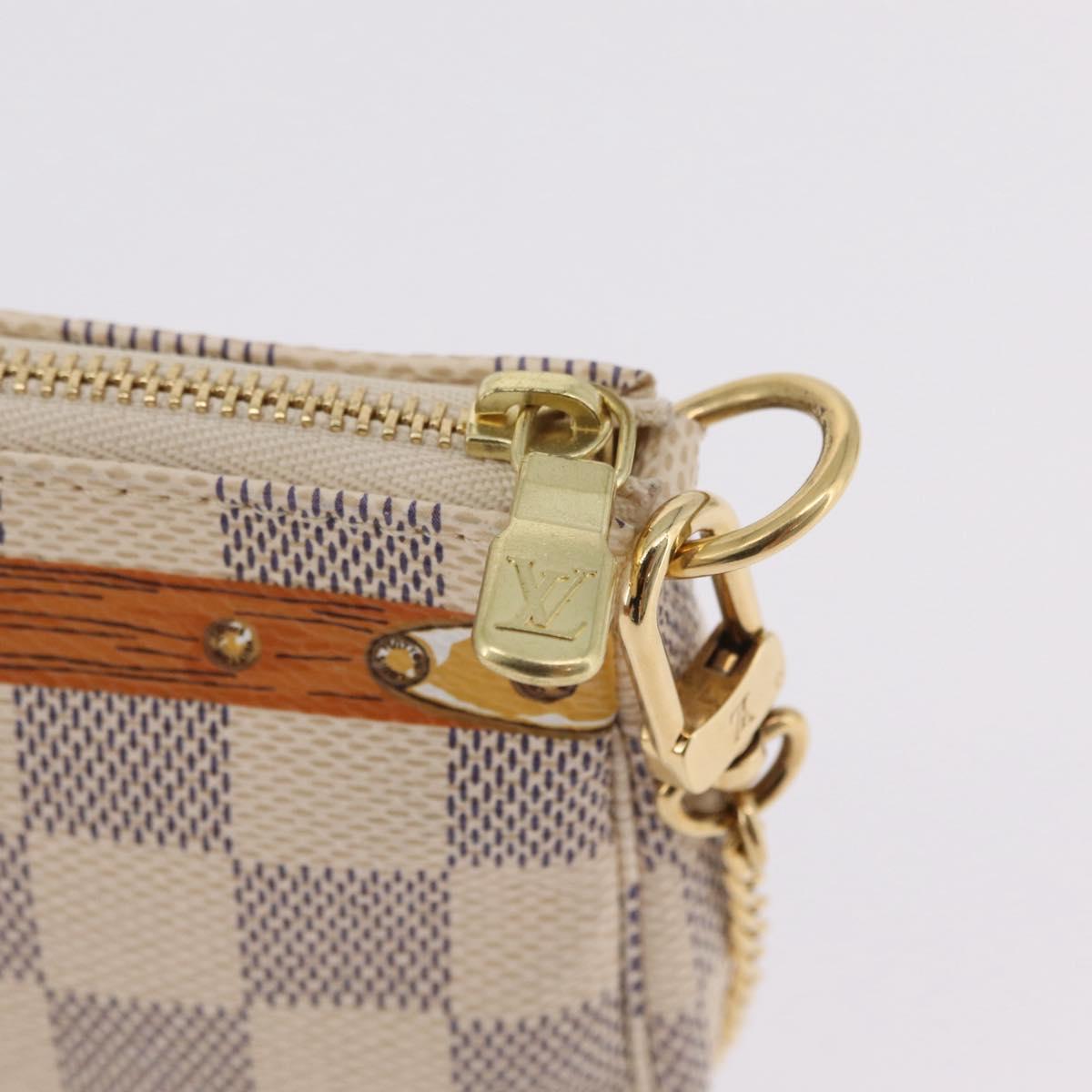LOUIS VUITTON Damier Azur Mini Pochette Accessoires N58010 LV Auth BA16106V