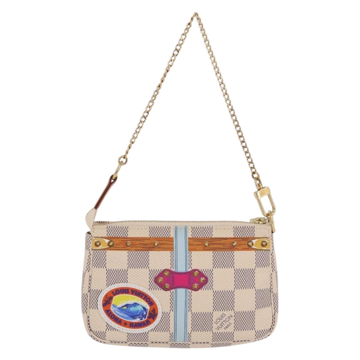 LOUIS VUITTON Damier Azur Mini Pochette Accessoires N58010 LV Auth BA16106V