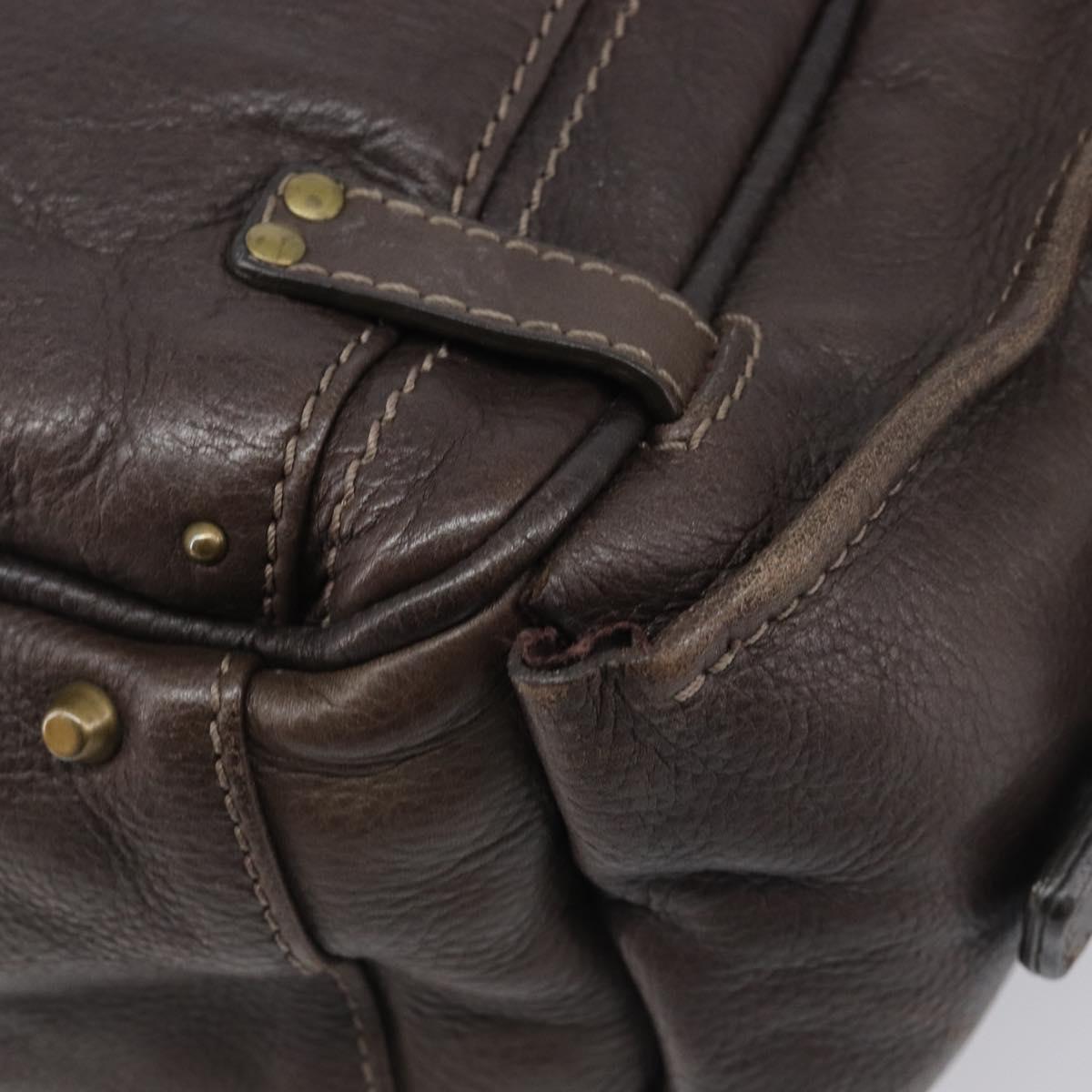 Chloe Paddington Hand Bag Leather Brown Gold Tone Auth BA16112V