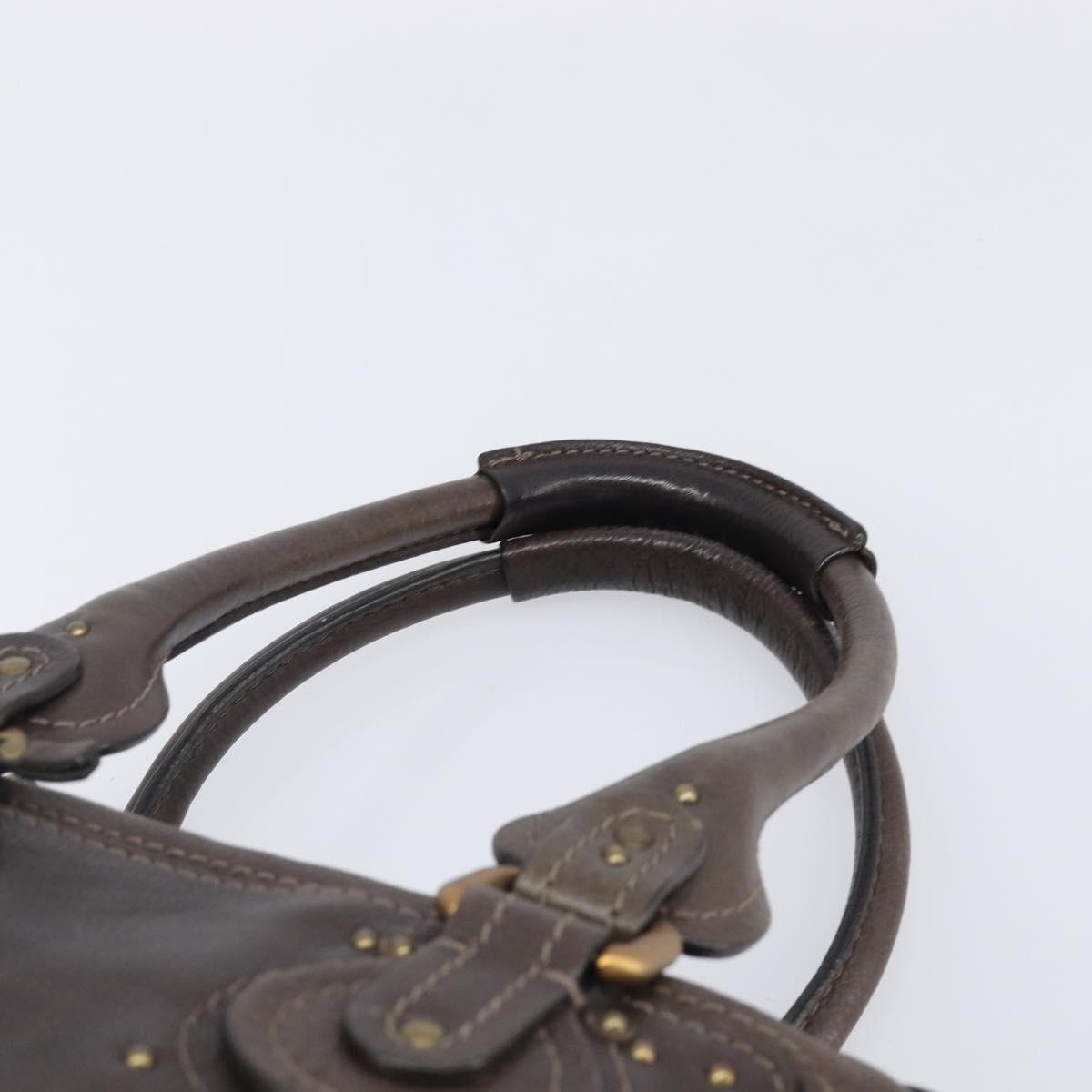 Chloe Paddington Hand Bag Leather Brown Gold Tone Auth BA16112V