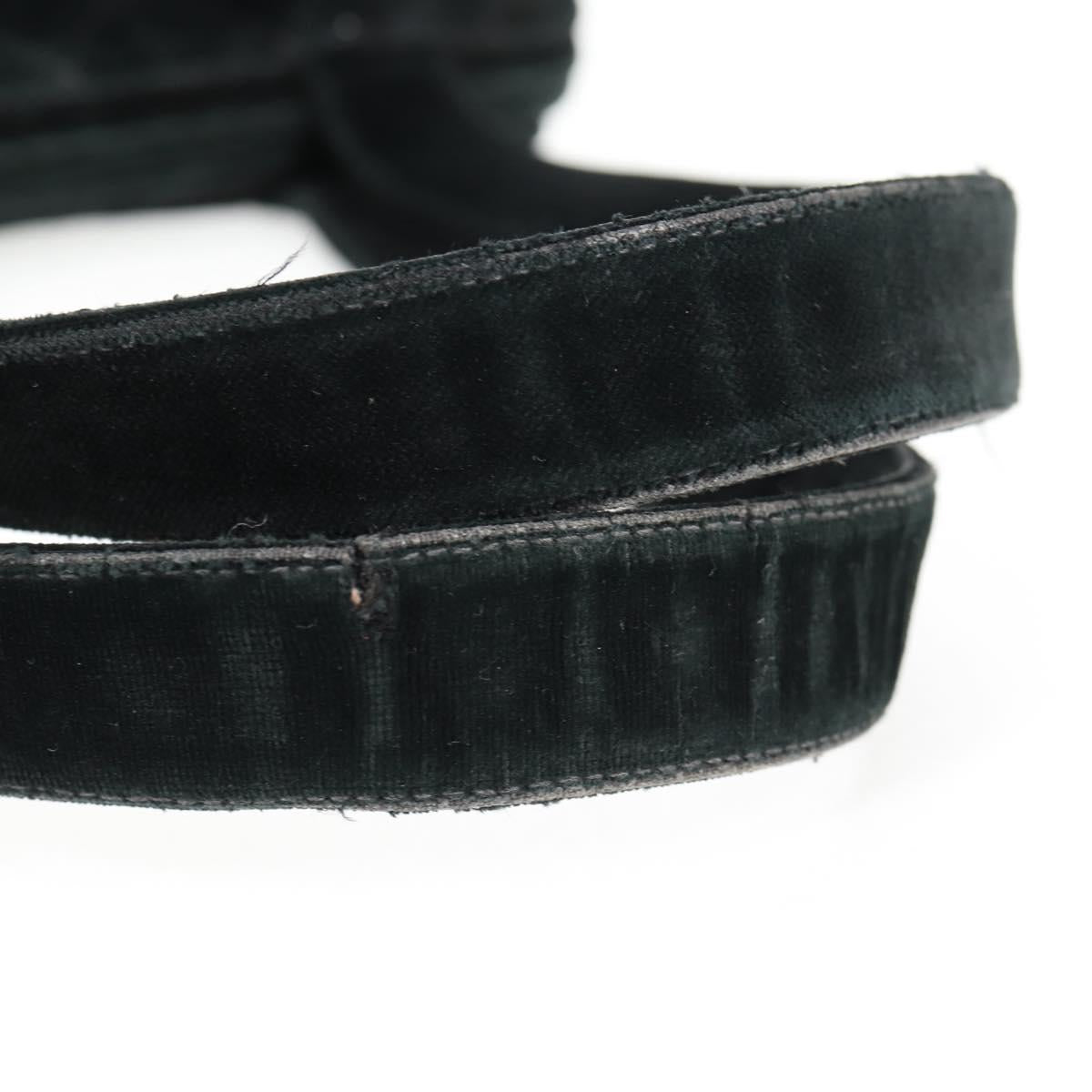 CHANEL Matelasse Hand Bag Suede Black Silver CC Auth BA1612