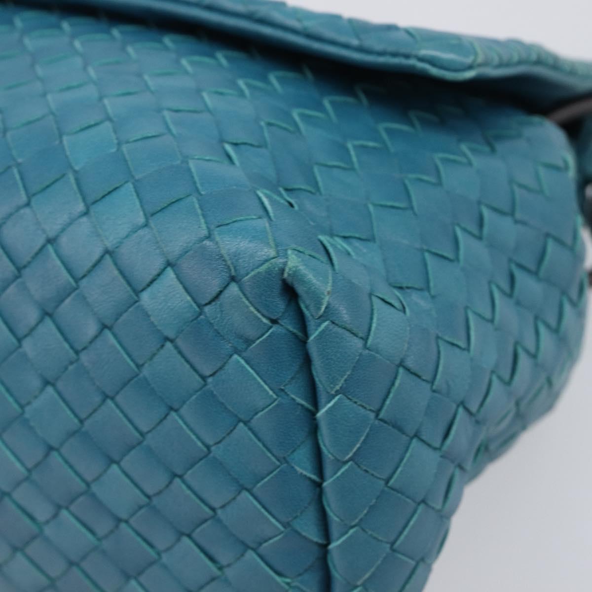 Bottega Veneta INTRECCIATO Shoulder Bag Leather Blue Auth BA16122A