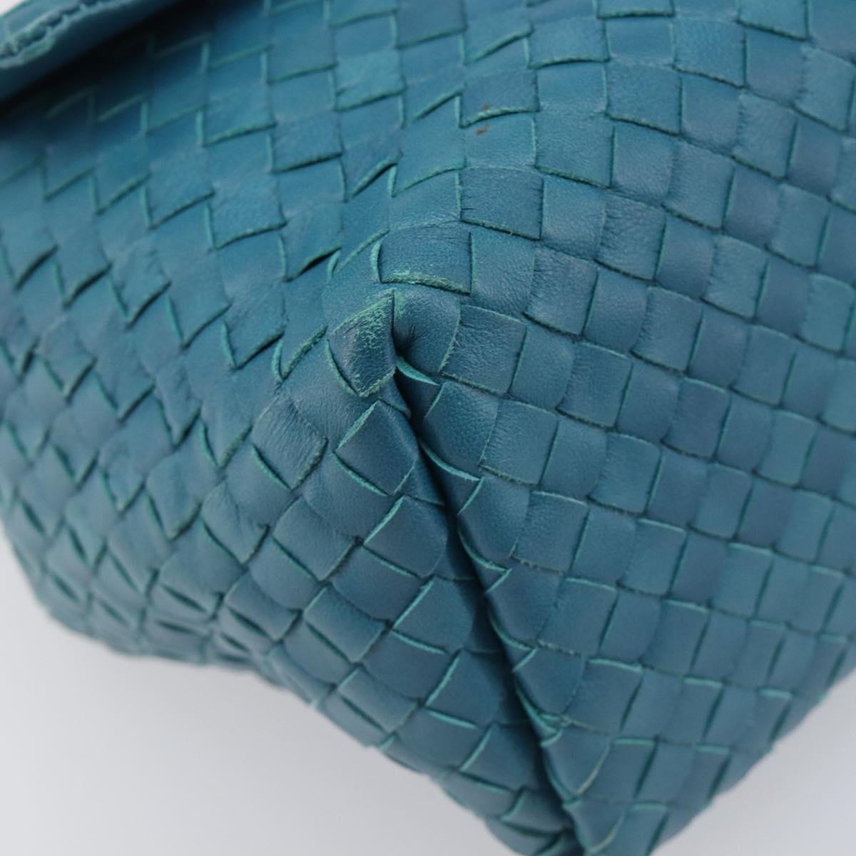 Bottega Veneta INTRECCIATO Shoulder Bag Leather Blue Auth BA16122A