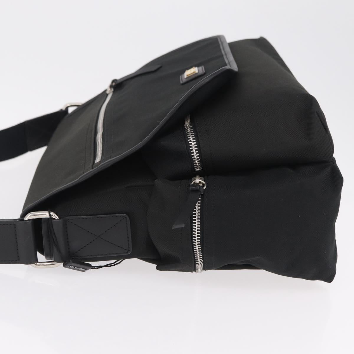 Dolce & Gabbana Shoulder Bag Canvas Black Silver Auth BA16129