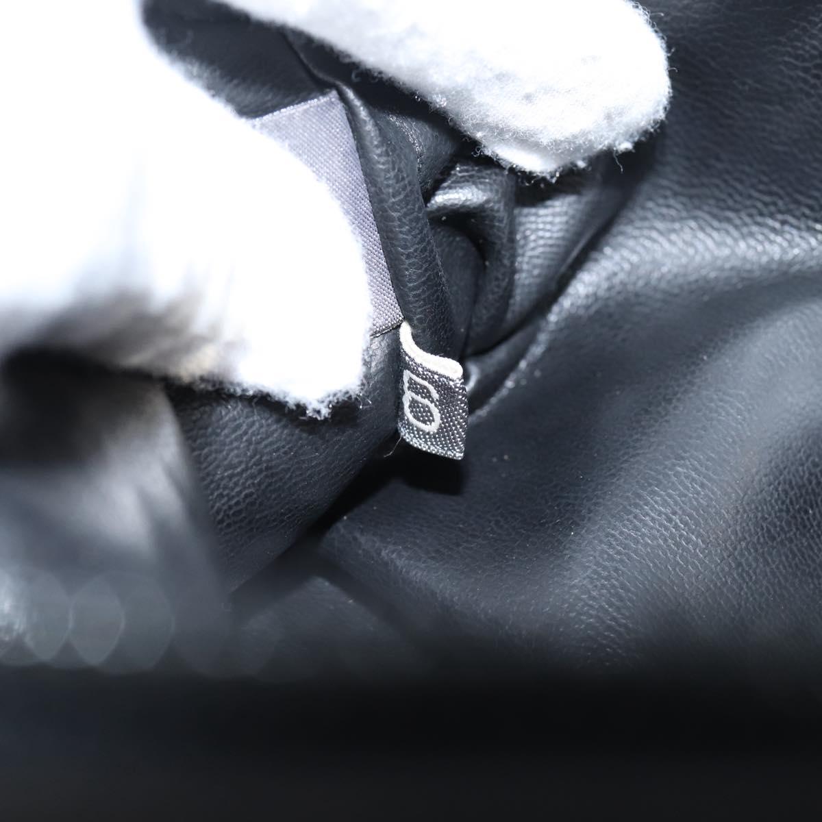 Bally Chain Shoulder Bag Leather Black Gold Tone Auth BA16143