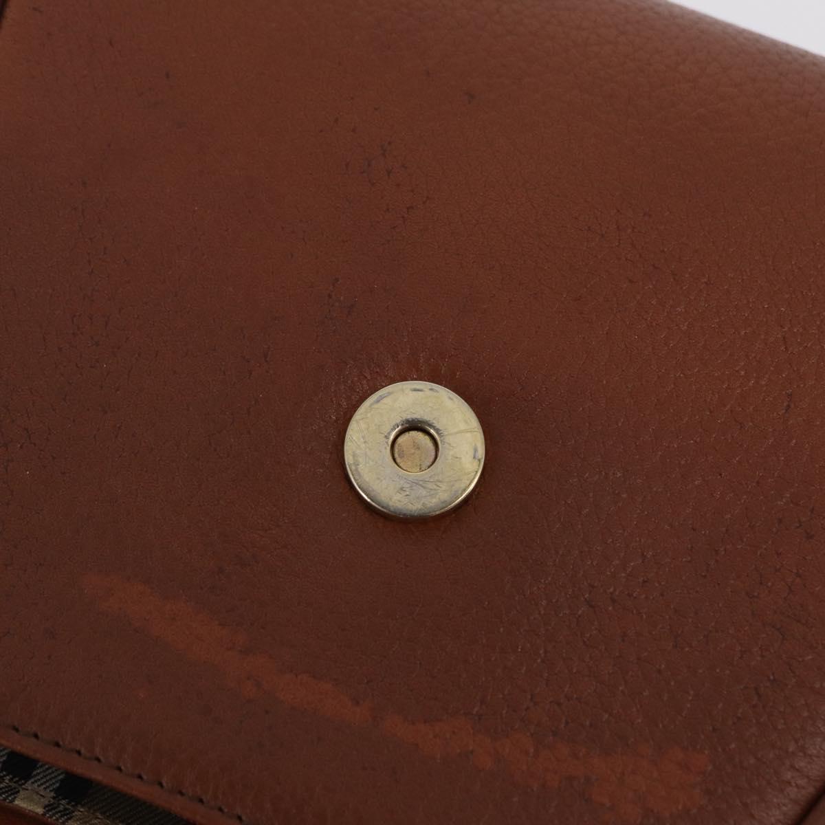 Burberrys Shoulder Bag Leather Brown Gold Tone Auth BA16146