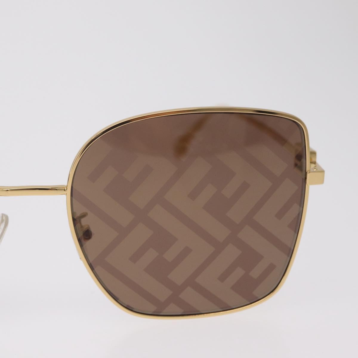 FENDI Sunglasses Metal Gold Tone Auth BA16153M