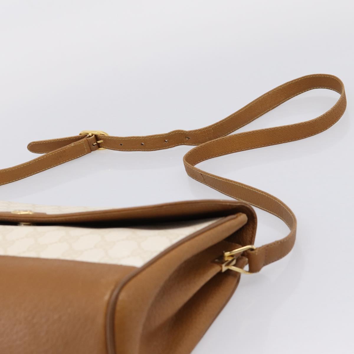 GUCCI GG Supreme Shoulder Bag PVC White Gold Tone 116 02 067 Auth BA16167