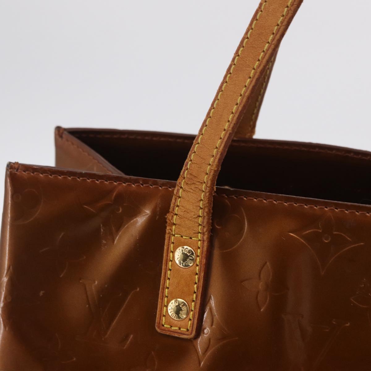 LOUIS VUITTON Monogram Vernis Reade MM Hand Bag Bronze M91143 LV Auth BA16171