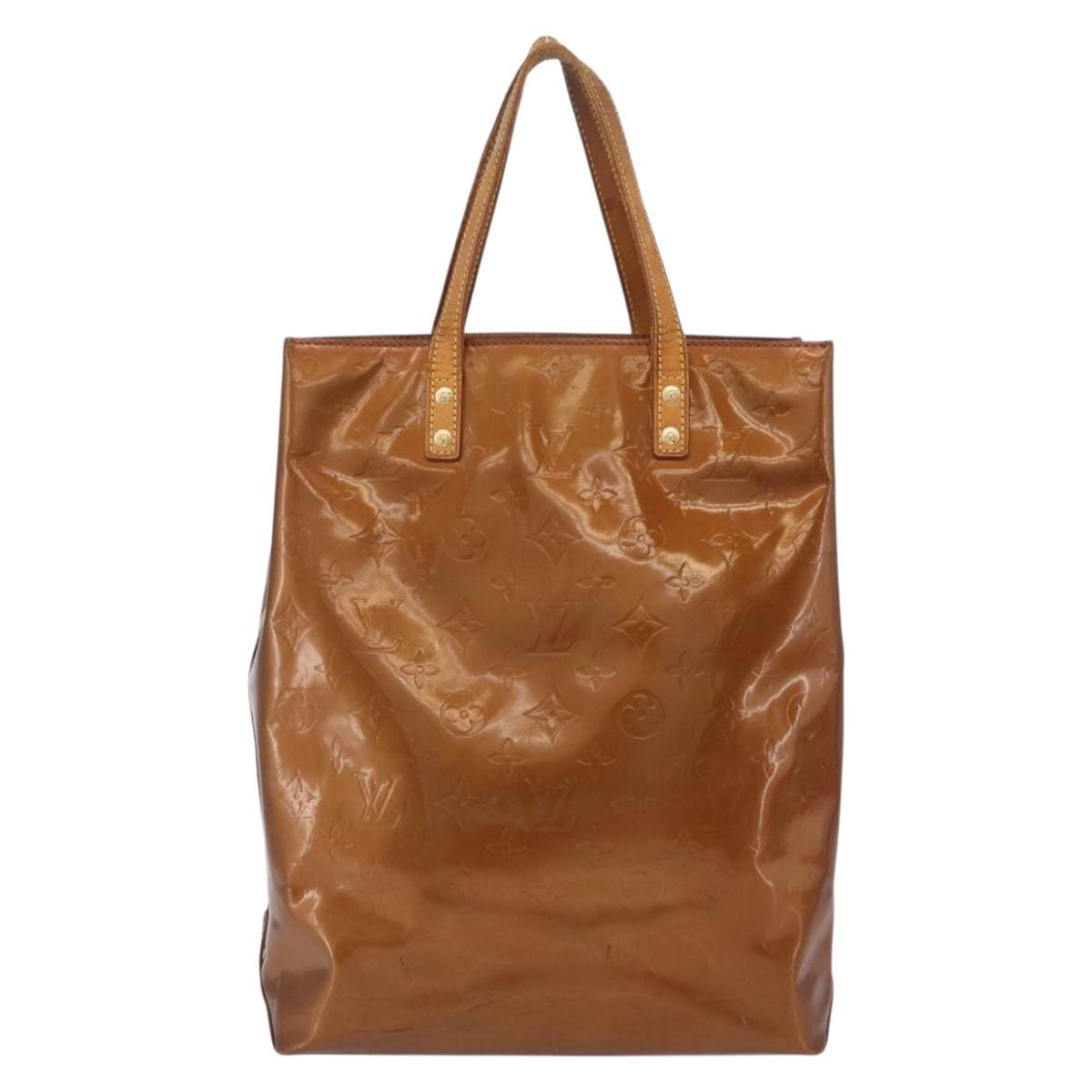 LOUIS VUITTON Monogram Vernis Reade MM Hand Bag Bronze M91143 LV Auth BA16171