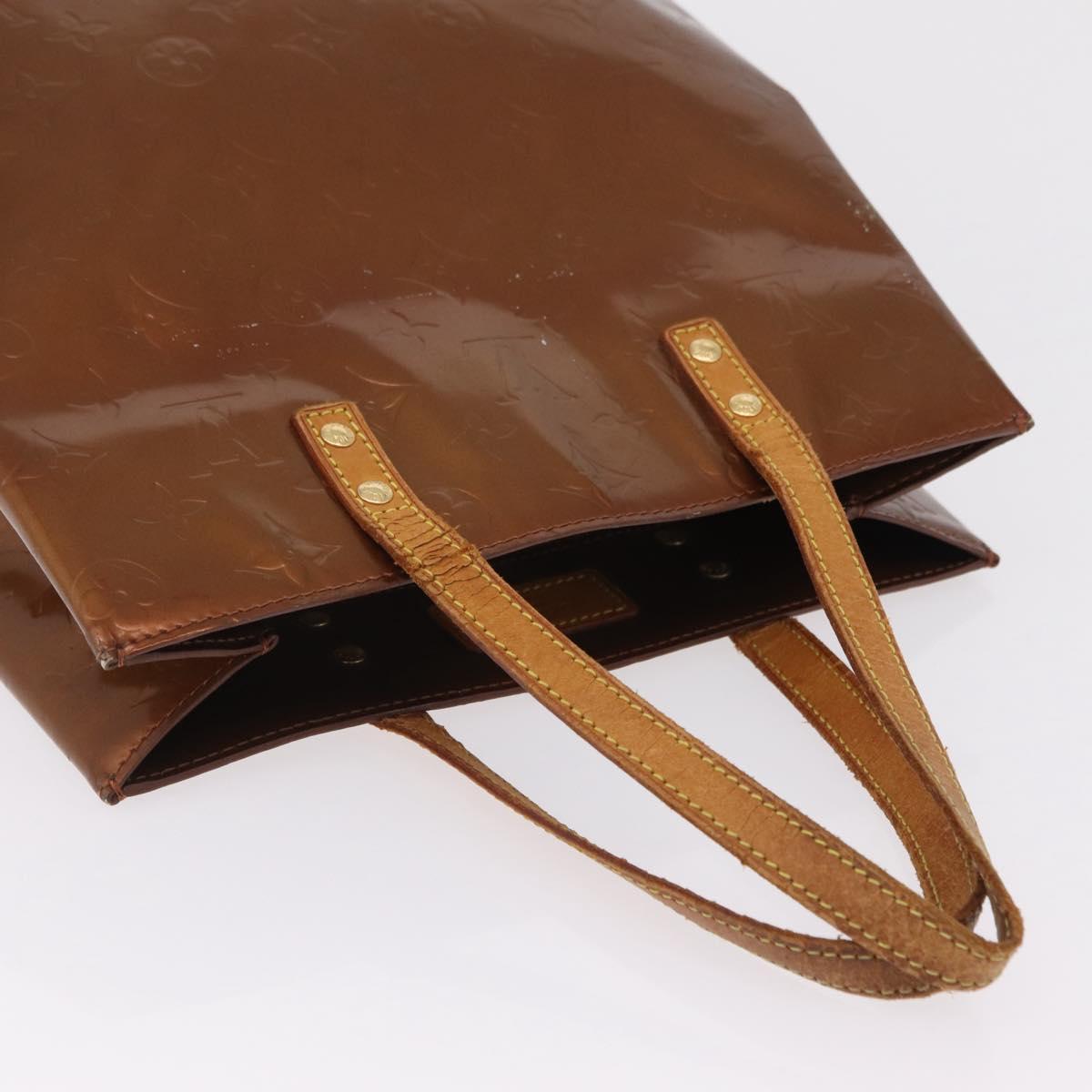 LOUIS VUITTON Monogram Vernis Reade MM Hand Bag Bronze M91143 LV Auth BA16171