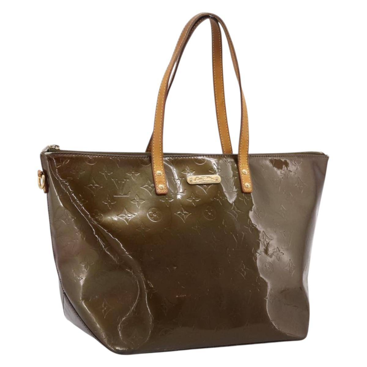 LOUIS VUITTON Monogram Vernis Bellevue GM Bag Veil Bronze M93674 LV Auth BA16175