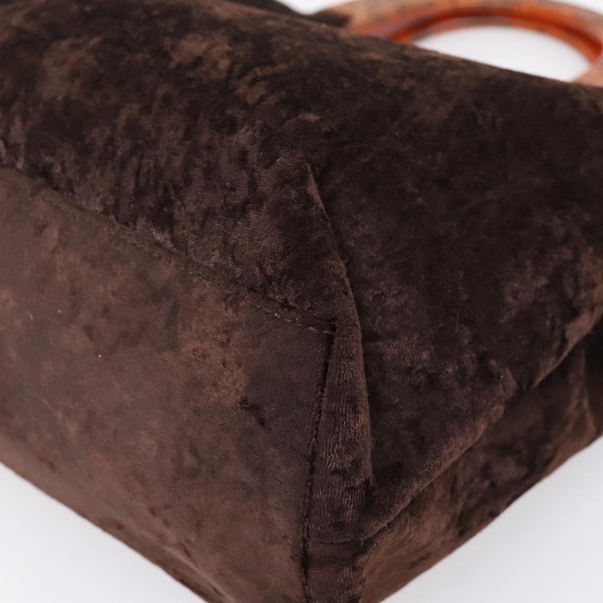 GIVENCHY Hand Bag Velor Brown Auth BA16185A