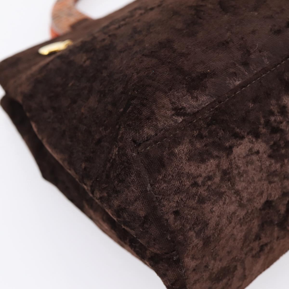 GIVENCHY Hand Bag Velor Brown Auth BA16185A