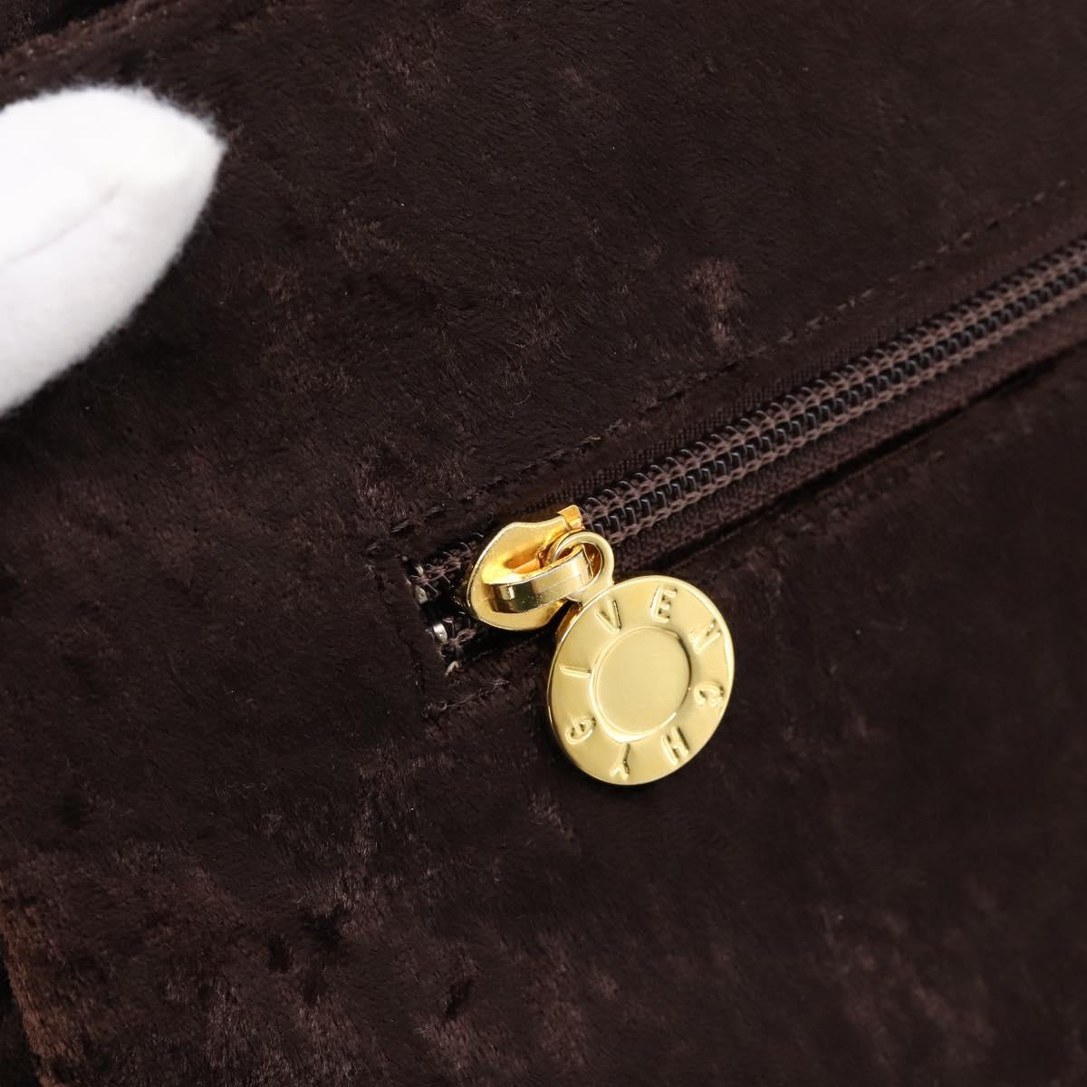 GIVENCHY Hand Bag Velor Brown Auth BA16185A
