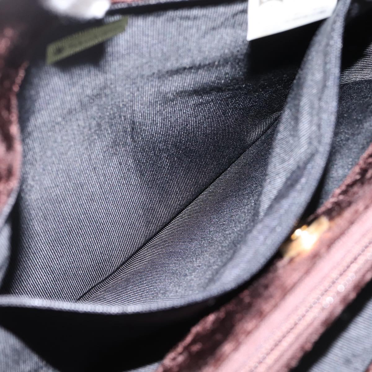 GIVENCHY Hand Bag Velor Brown Auth BA16185A