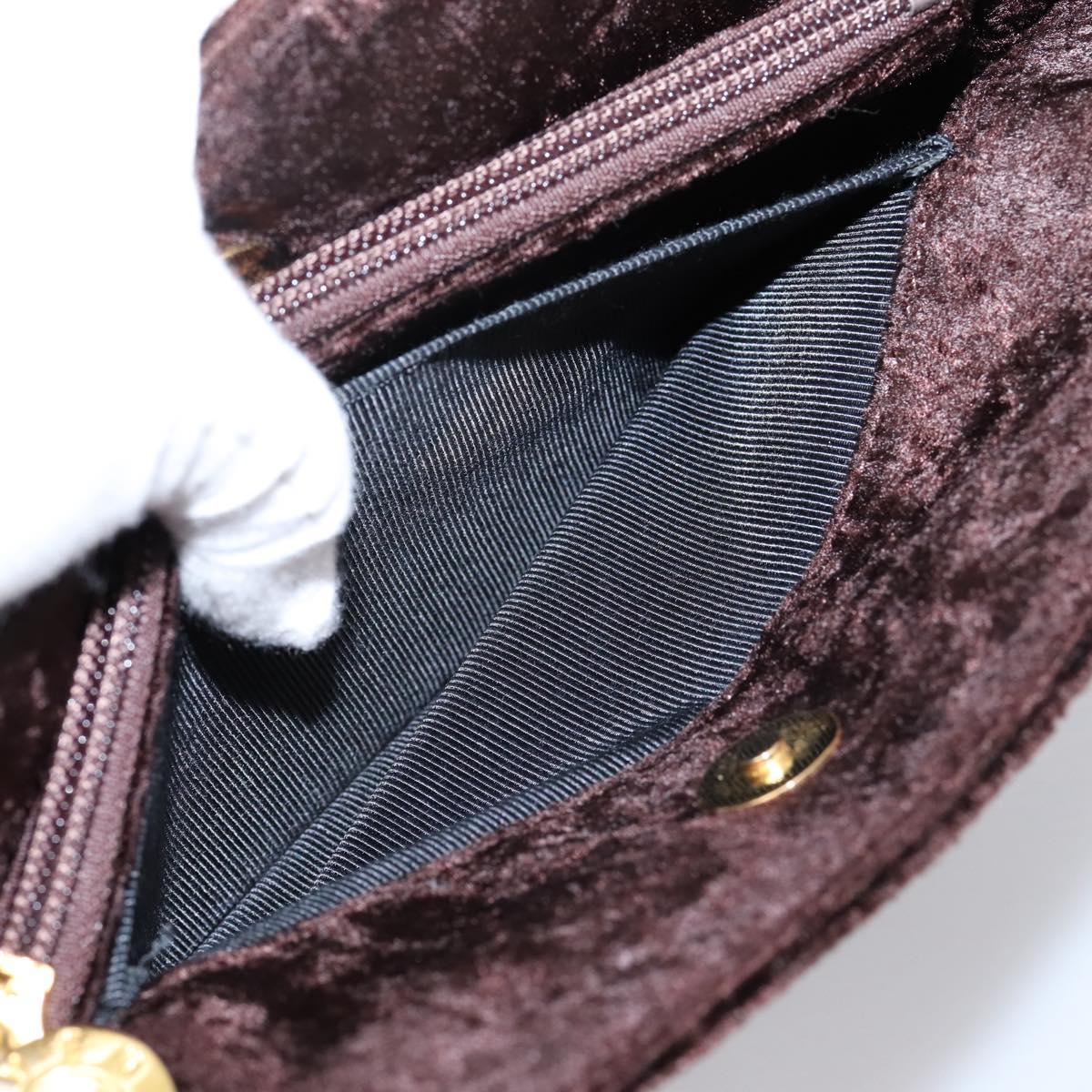 GIVENCHY Hand Bag Velor Brown Auth BA16185A