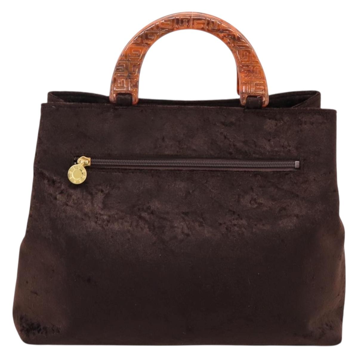 GIVENCHY Hand Bag Velor Brown Auth BA16185A
