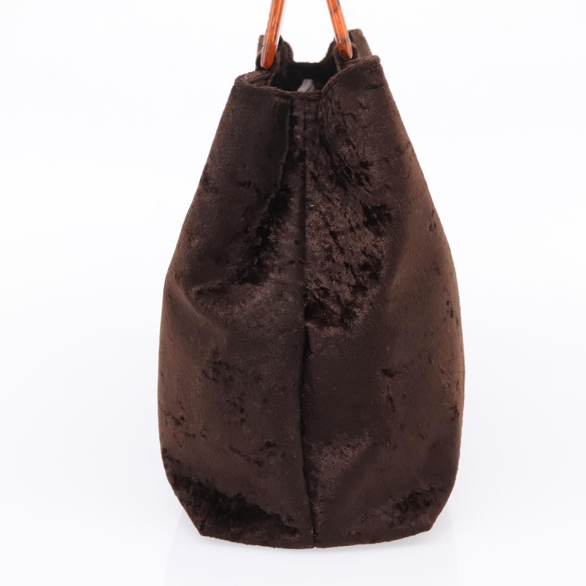 GIVENCHY Hand Bag Velor Brown Auth BA16185A