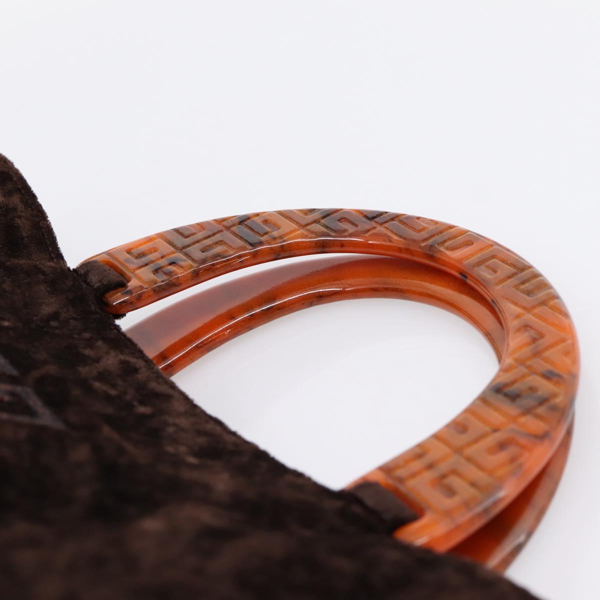 GIVENCHY Hand Bag Velor Brown Auth BA16185A