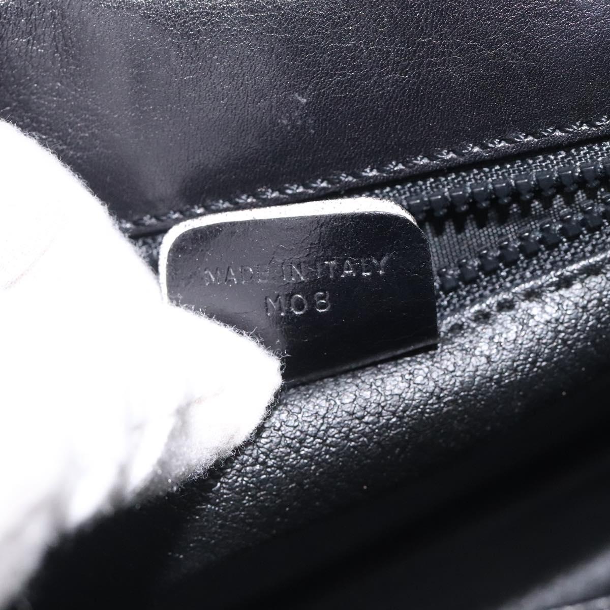 CELINE Shoulder Bag Leather Black Gold Auth BA1619