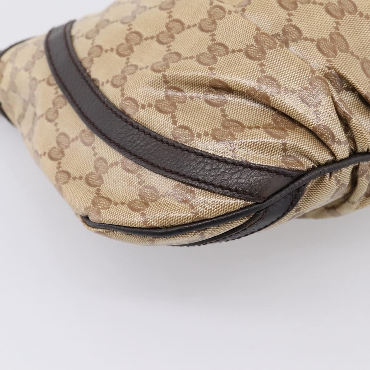 GUCCI GG Crystal Shoulder Bag Coated Canvas Outlet Beige 265691 Auth BA16190