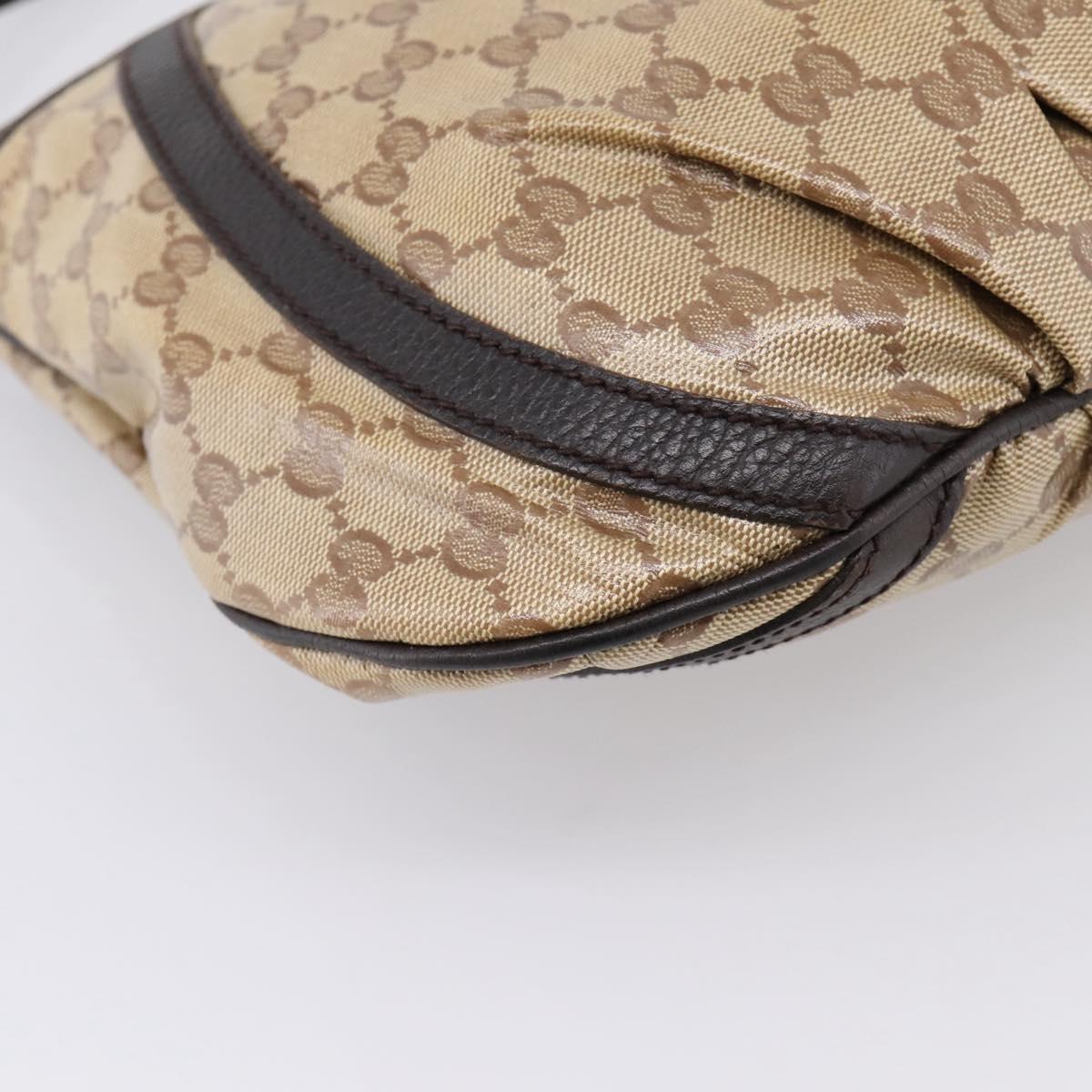 GUCCI GG Crystal Shoulder Bag Coated Canvas Outlet Beige 265691 Auth BA16190