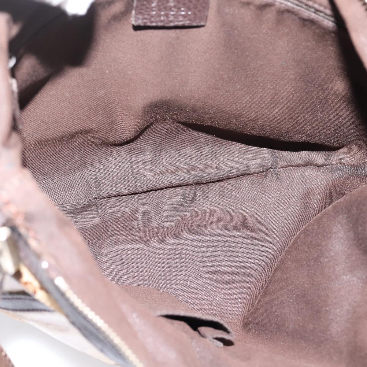 GUCCI GG Crystal Shoulder Bag Coated Canvas Outlet Beige 265691 Auth BA16190