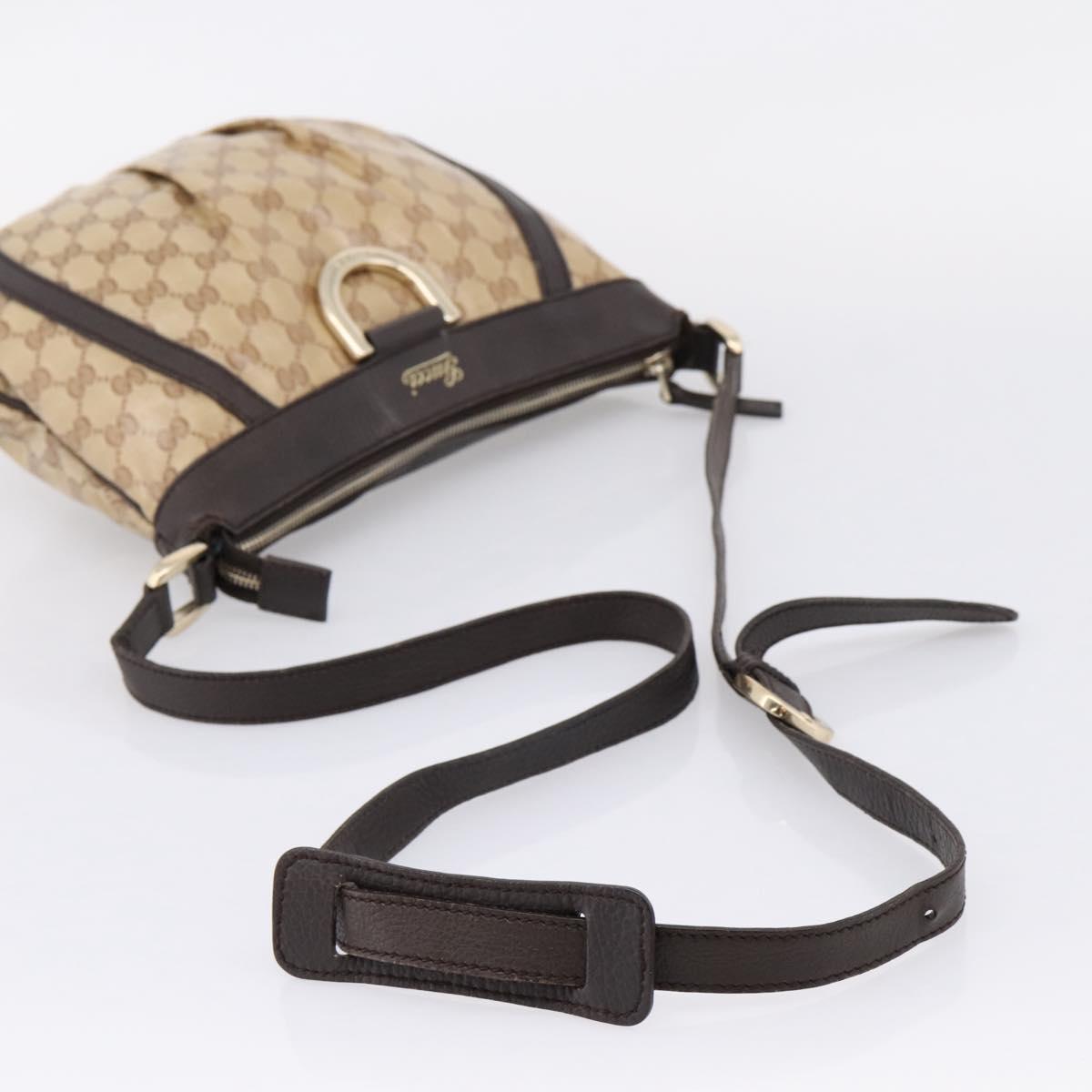 GUCCI GG Crystal Shoulder Bag Coated Canvas Outlet Beige 265691 Auth BA16190