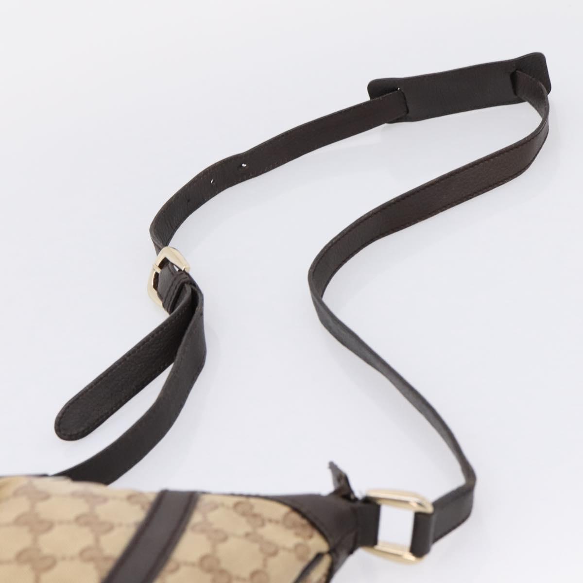 GUCCI GG Crystal Shoulder Bag Coated Canvas Outlet Beige 265691 Auth BA16190