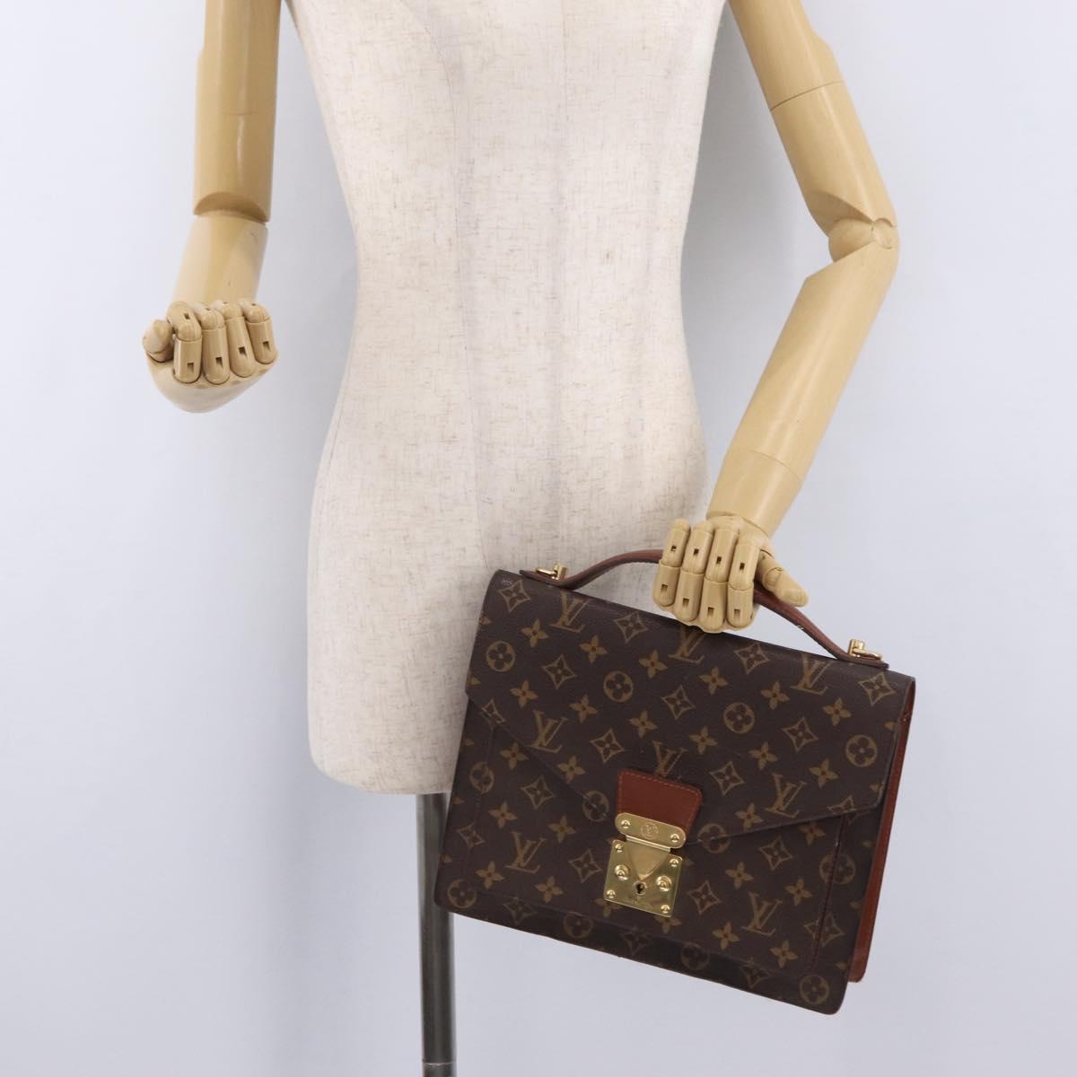 LOUIS VUITTON Monogram Monceau Hand Bag 2way M51185 LV Auth BA16191