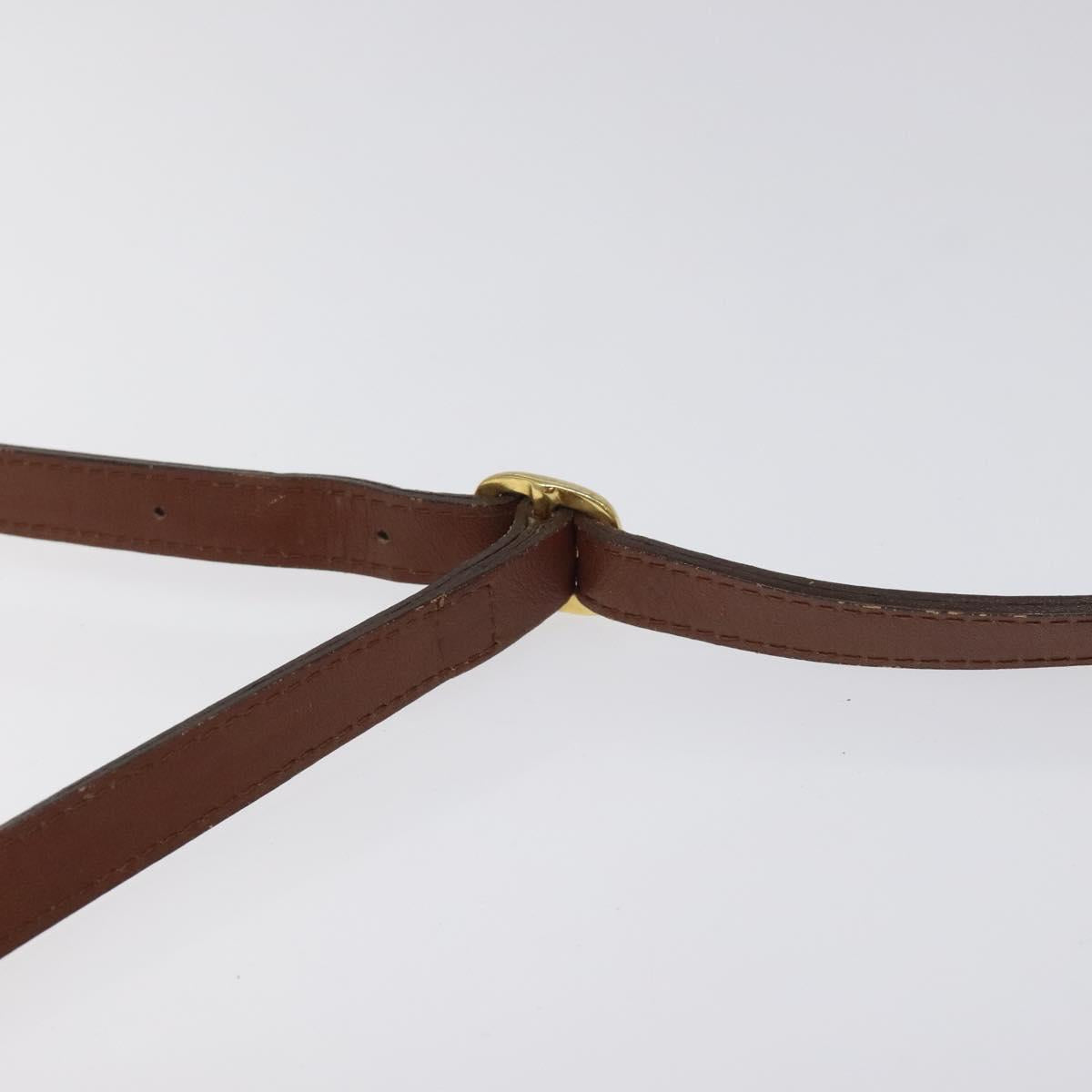 Burberrys Shoulder Bag Leather Brown Gold Auth BA1620