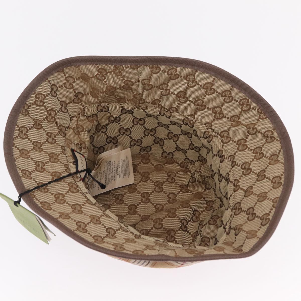 GUCCI GG Bucket Hat Canvas Beige 700851 Auth BA16213V