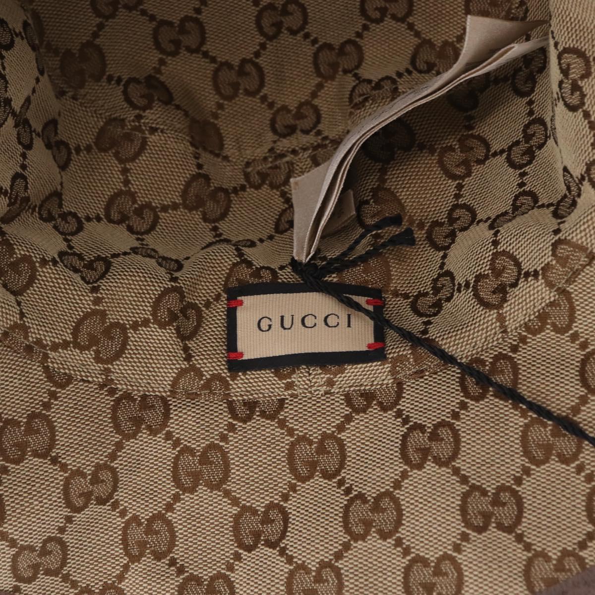 GUCCI GG Bucket Hat Canvas Beige 700851 Auth BA16213V