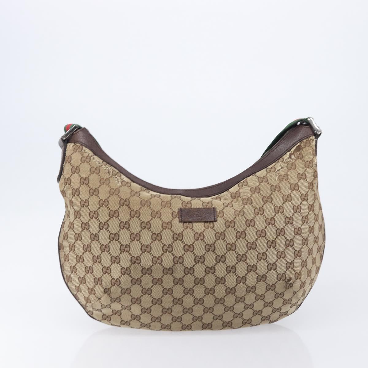 GUCCI GG Canvas Web Sherry Line Tote Bag Shoulder Bag 2 Set Beige Auth BA16222