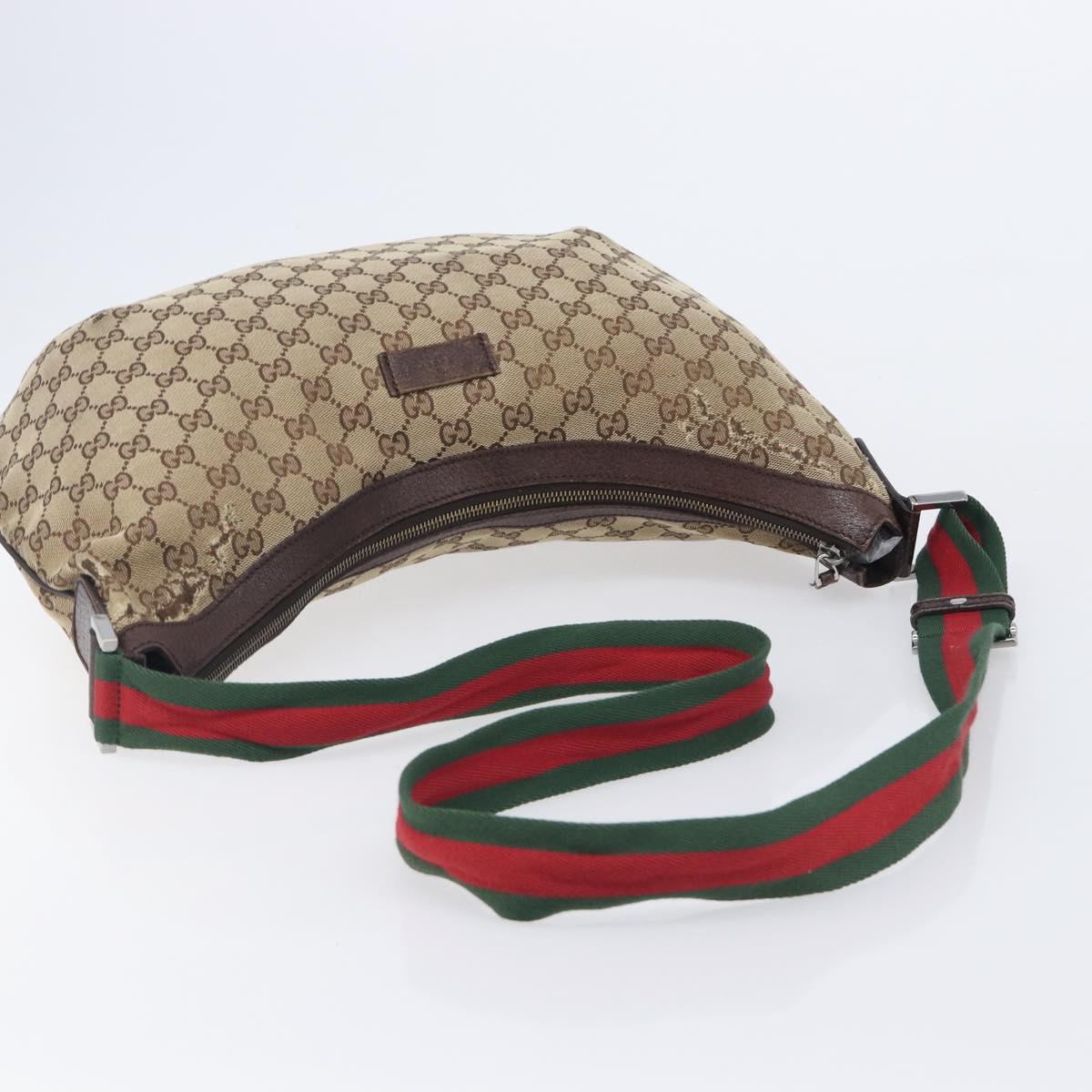 GUCCI GG Canvas Web Sherry Line Tote Bag Shoulder Bag 2 Set Beige Auth BA16222