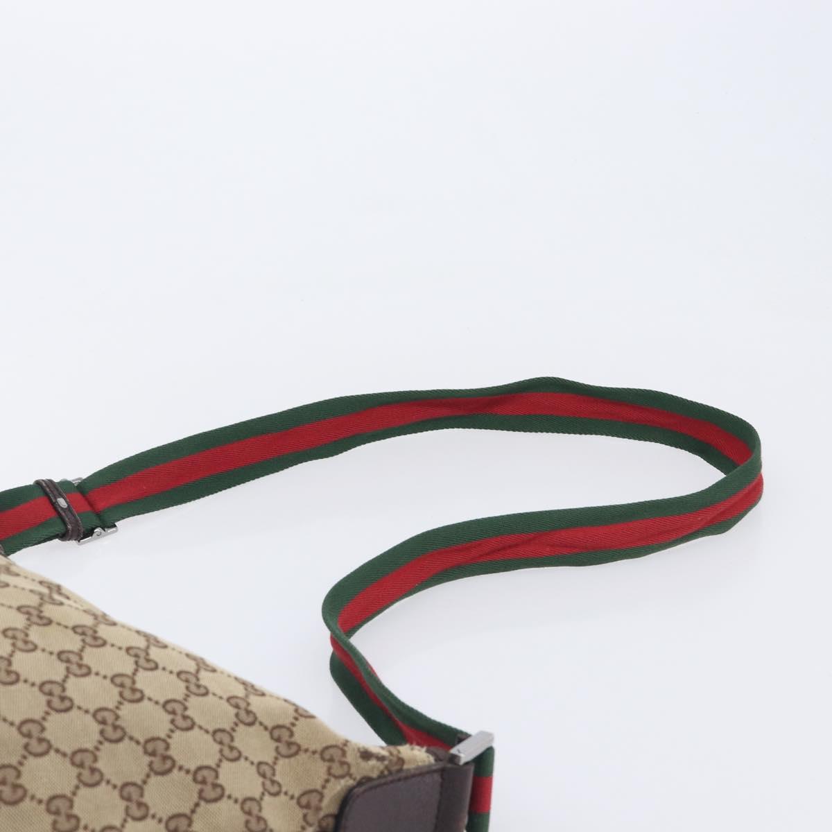 GUCCI GG Canvas Web Sherry Line Tote Bag Shoulder Bag 2 Set Beige Auth BA16222