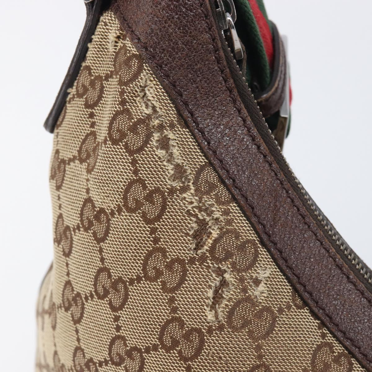 GUCCI GG Canvas Web Sherry Line Tote Bag Shoulder Bag 2 Set Beige Auth BA16222