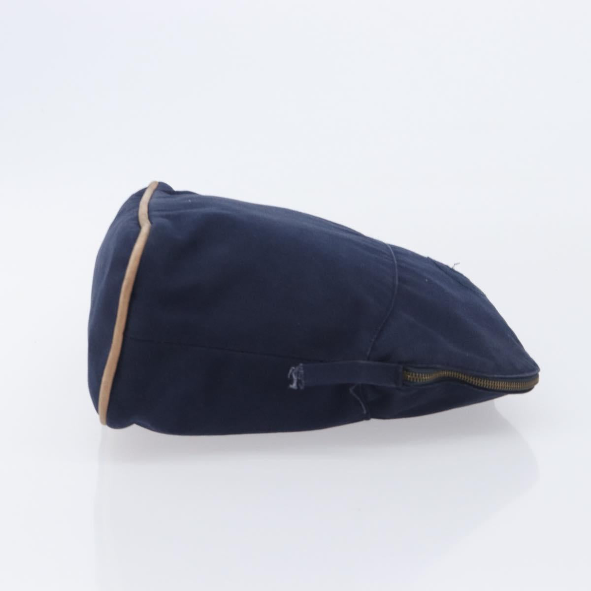 HERMES Pouch Hand Bag Canvas 3 Set Black Navy Auth BA16223