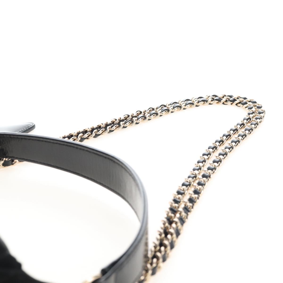 CHANEL Coconeig Chain Shoulder Bag Velvet 2way Black Gold Tone CC Auth BA16260SM