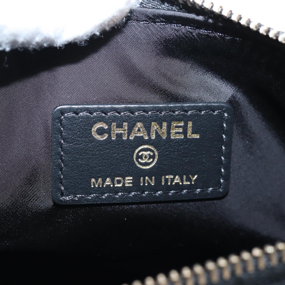 CHANEL Coconeig Chain Shoulder Bag Velvet 2way Black Gold Tone CC Auth BA16260SM