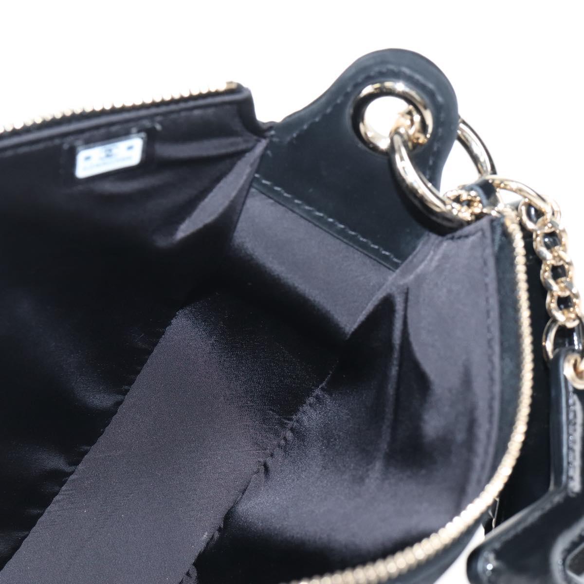 CHANEL Coconeig Chain Shoulder Bag Velvet 2way Black Gold Tone CC Auth BA16260SM