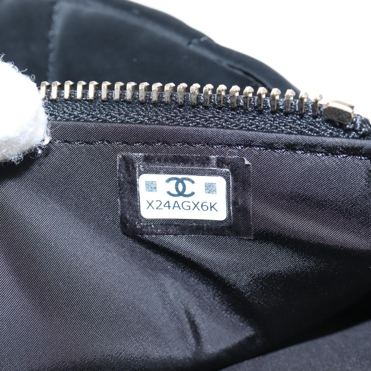 CHANEL Coconeig Chain Shoulder Bag Velvet 2way Black Gold Tone CC Auth BA16260SM