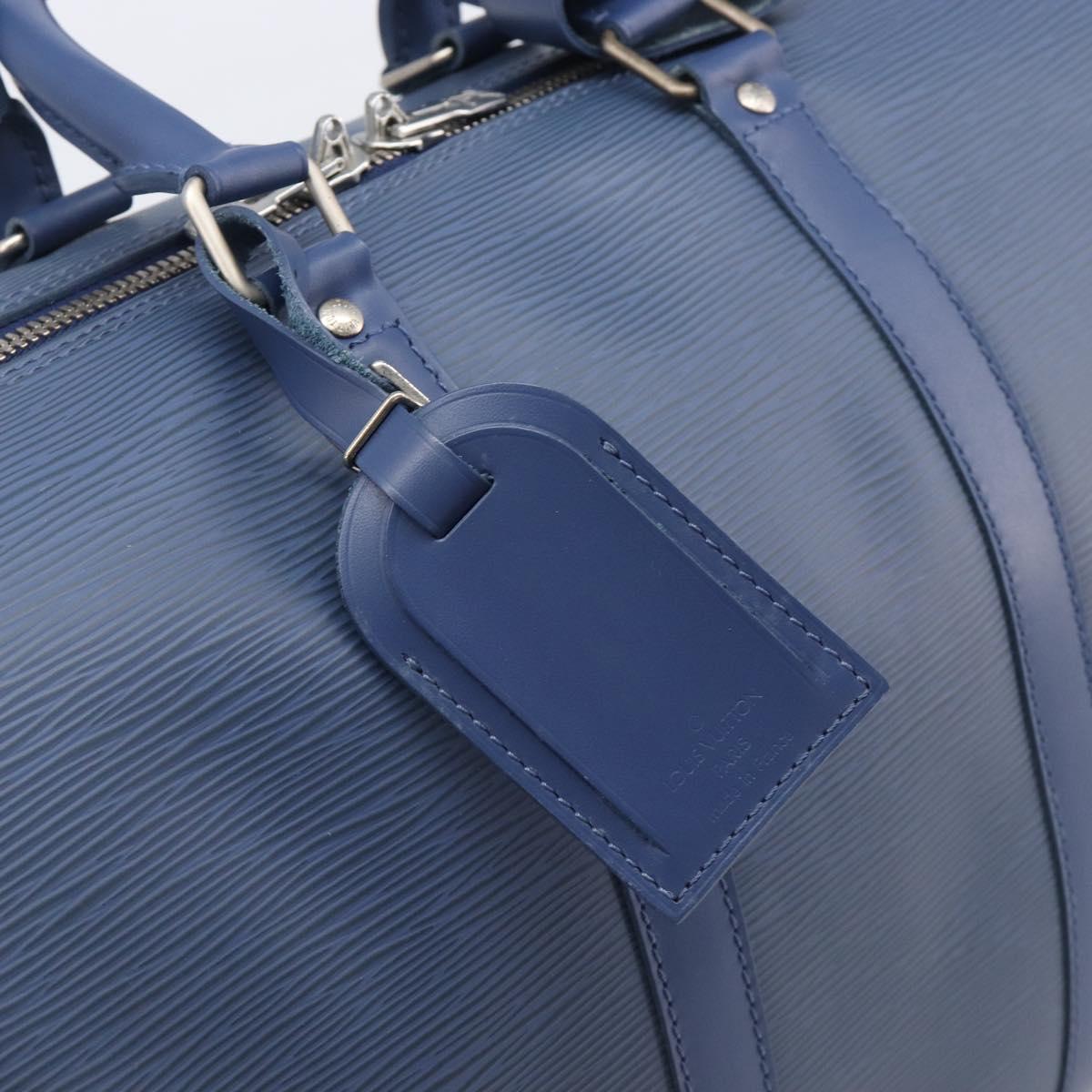 LOUIS VUITTON Epi Keepall 45 Boston Bag Blue Myrtille M5906G LV Auth BA16261V