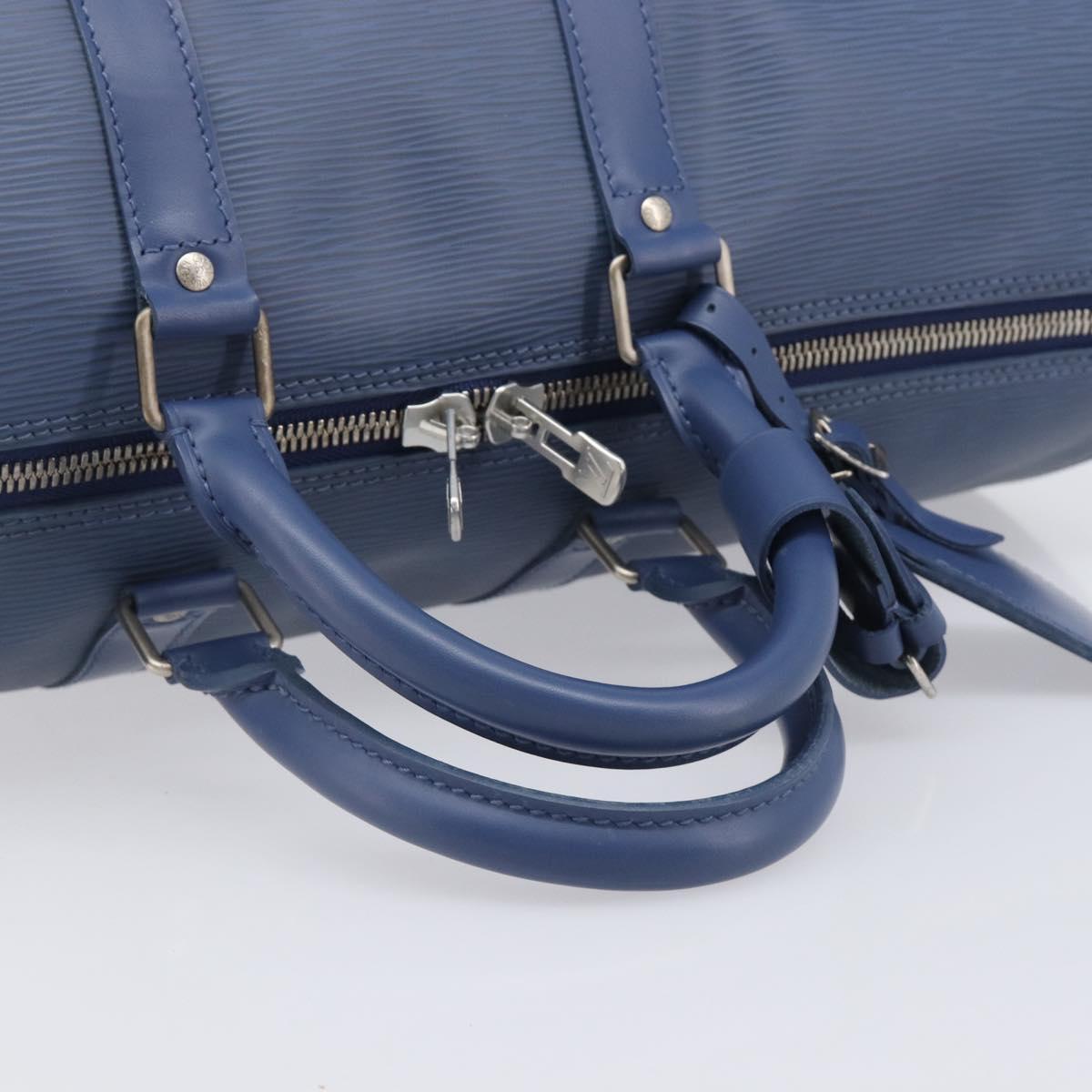 LOUIS VUITTON Epi Keepall 45 Boston Bag Blue Myrtille M5906G LV Auth BA16261V