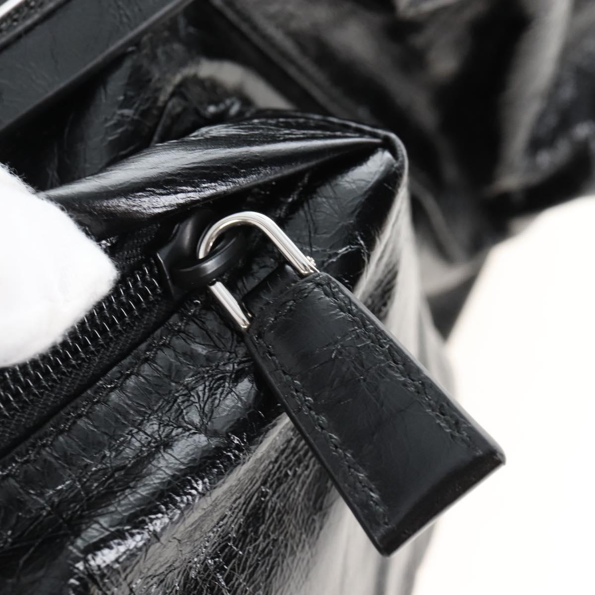 PRADA Backpack Leather 2way Black Silver Auth BA16262SAM