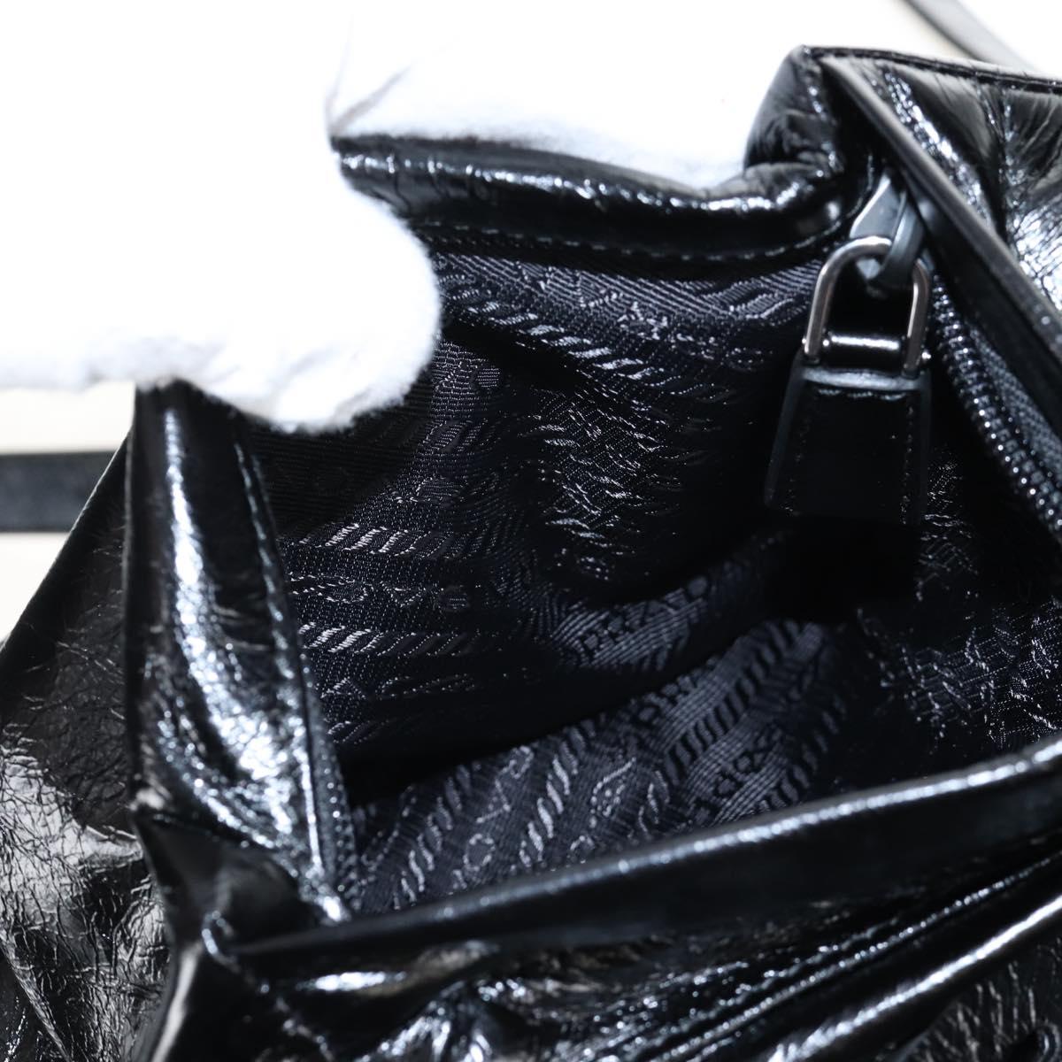 PRADA Backpack Leather 2way Black Silver Auth BA16262SAM