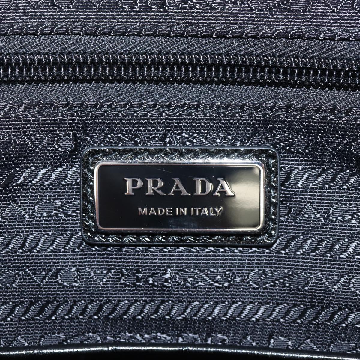 PRADA Backpack Leather 2way Black Silver Auth BA16262SAM