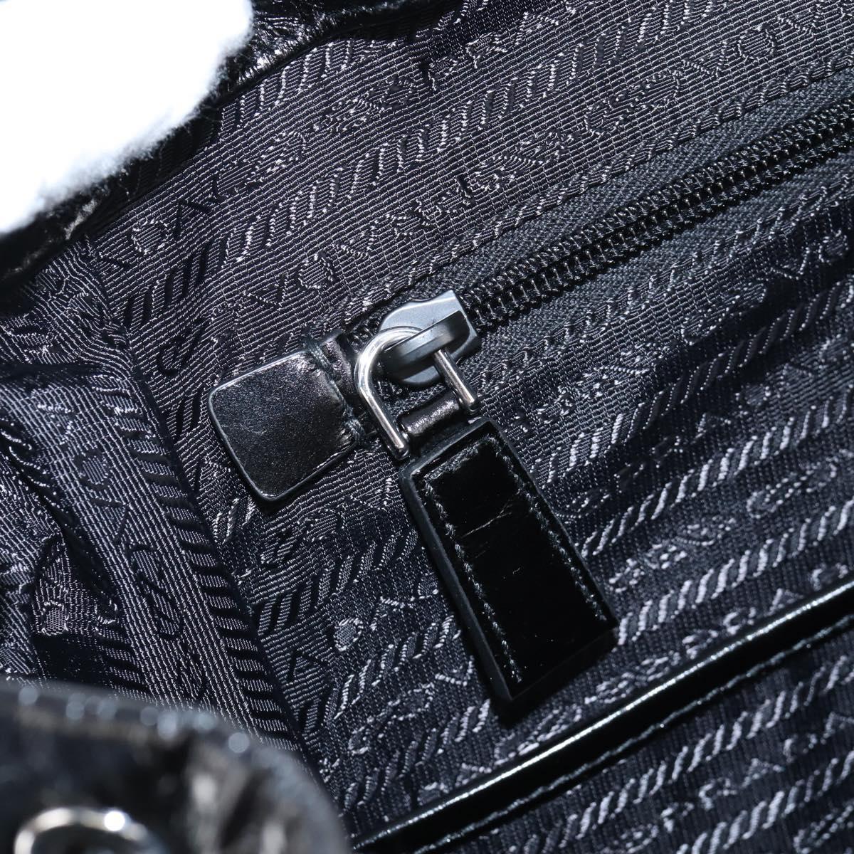 PRADA Backpack Leather 2way Black Silver Auth BA16262SAM