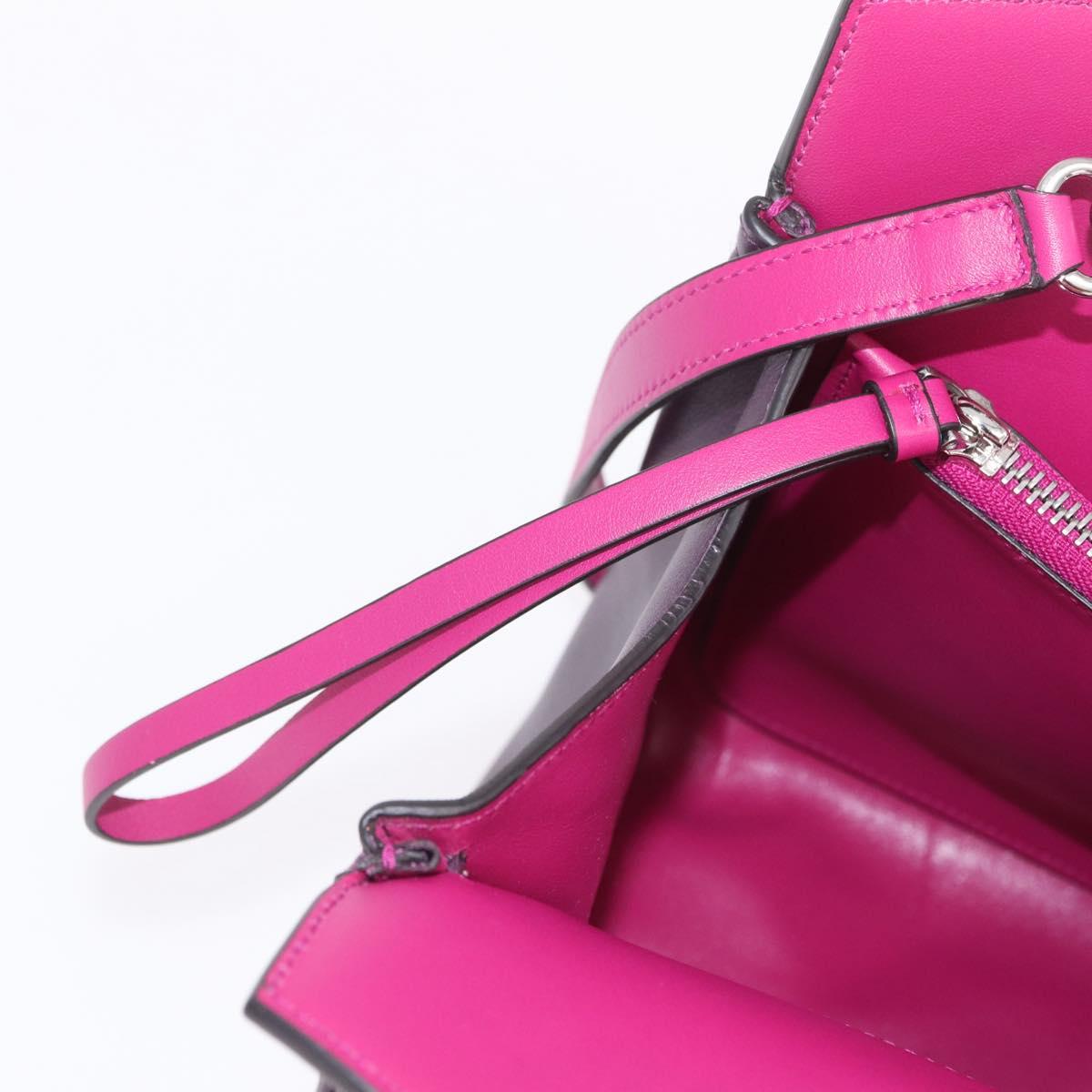 Salvatore Ferragamo Studio Bag Small Leather 2way Purple Silver Auth BA16267V